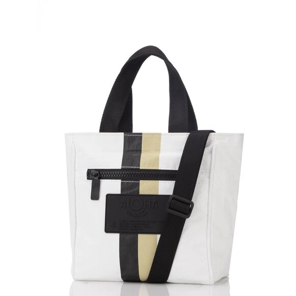 Stylish White and Black Tote Bag - Picture 3 of 12